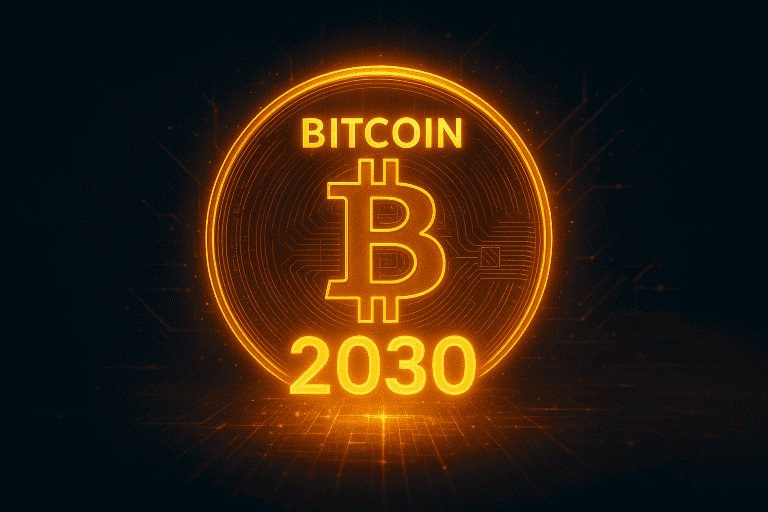 Bitcoin 2030 coin showing future price trends.