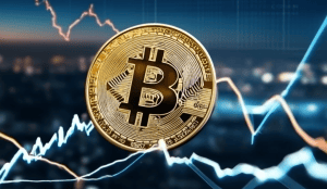 craiyon 092234 A realistic photo of a golden Bitcoin coin placed on top of a futuristic financial chart showing ris Bitcoin Price Forecast 2026: Growth & Hidden Risks